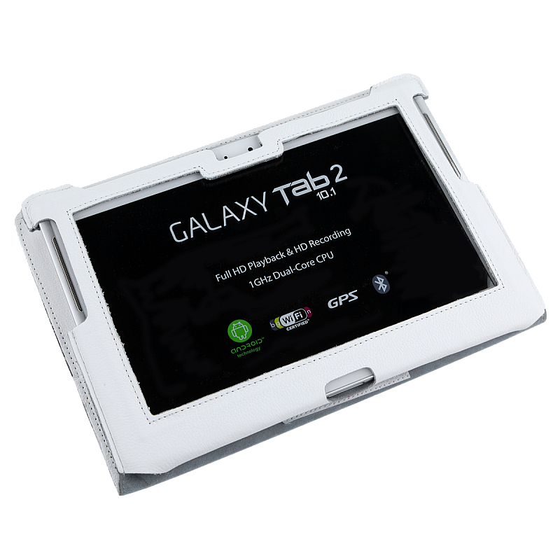 Λευκή θήκη αφιερωμένη στο Samsung Galaxy Tab P5100 (φυσικό δέρμα) Λευκή θήκη αφιερωμένη στο Samsung Galaxy Tab P5100 (φυσικό δέρμα)