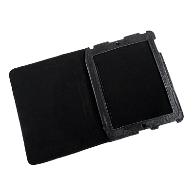 Θήκη αφιερωμένη στο Apple iPad 2, φυσικό μαύρο δέρμα