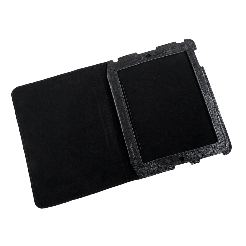 Θήκη αφιερωμένη στο Apple iPad 2, φυσικό μαύρο δέρμα