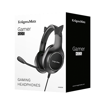 Kruger&Matz Gamer Kids on-ear gaming ακουστικά για παιδιά, μαύρα