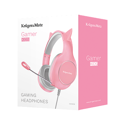 Kruger&Matz Gamer Kids gaming ακουστικά για παιδιά, ροζ