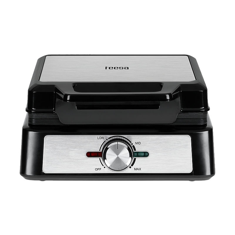 Βαφλιέρα TEESA, 2 βάφλες, 1600W, inox, ρύθμιση ισχύος