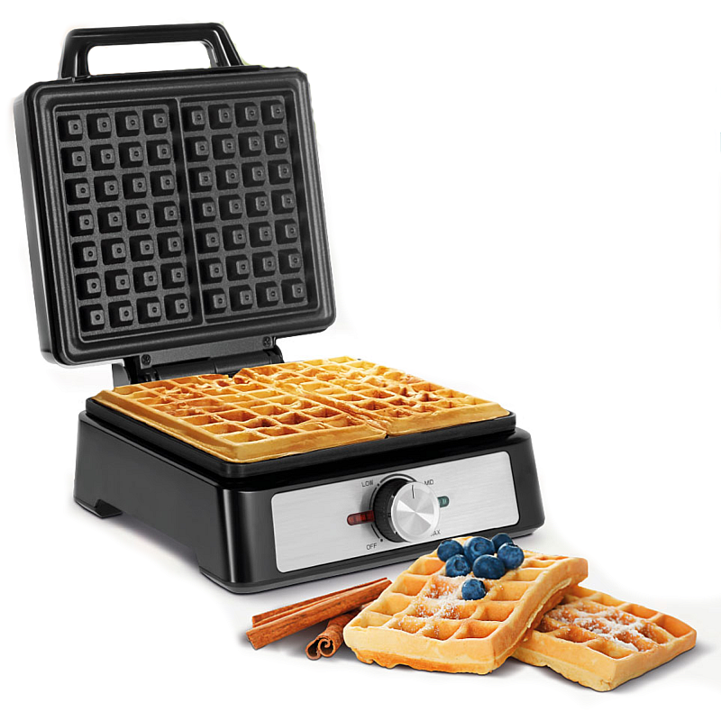 Βαφλιέρα TEESA, 2 βάφλες, 1600W, inox, ρύθμιση ισχύος