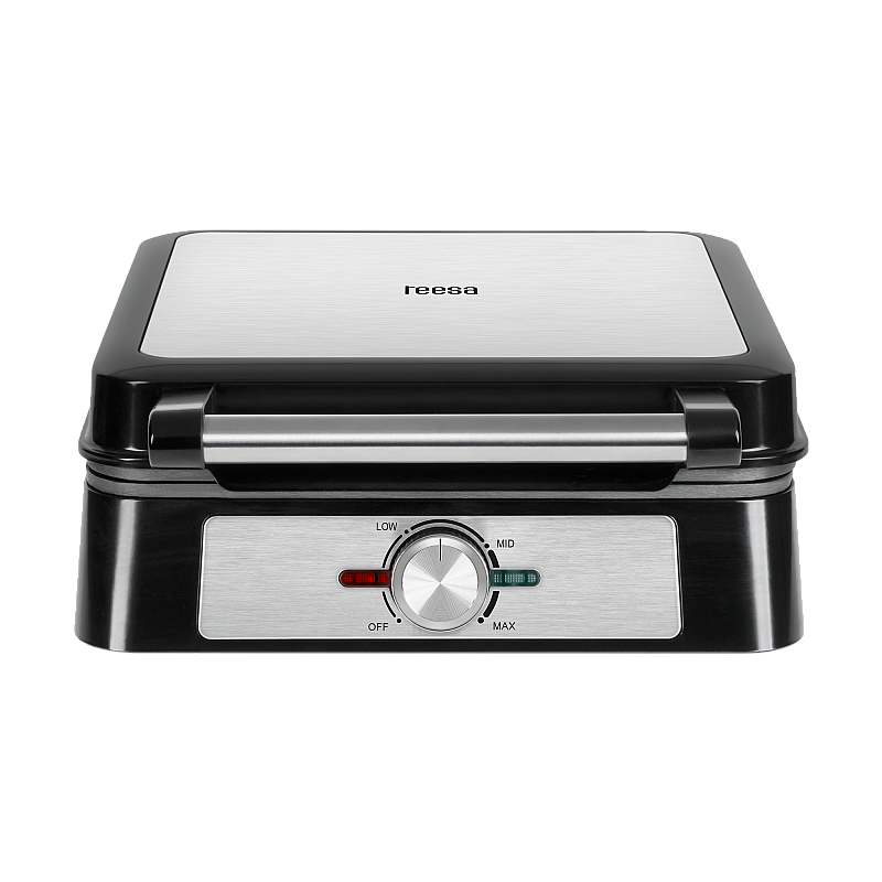 Βαφλιέρα TEESA, 4 βάφλες, 1600W, inox, ρύθμιση ισχύος