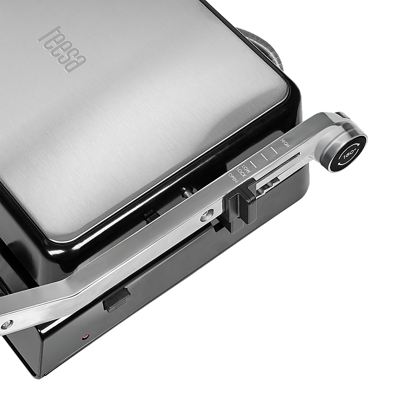 Ηλεκτρική ψησταριά TEESA, ψησταριά panini, επιστάτης, 3 θέσεις, αφαιρούμενα ένθετα, 2000W