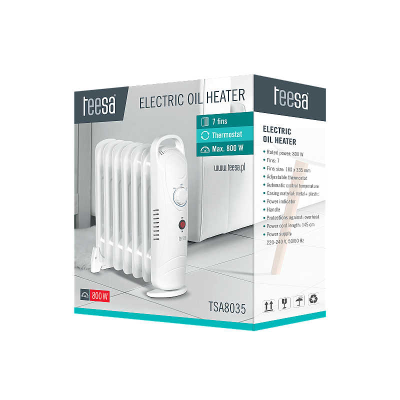 Καλοριφέρ λαδιού Teesa 800W (7 πτερύγια) Καλοριφέρ λαδιού Teesa 800W (7 πτερύγια)