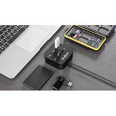 HUB USB 2.0 3 θυρών με συσκευή ανάγνωσης καρτών μνήμης