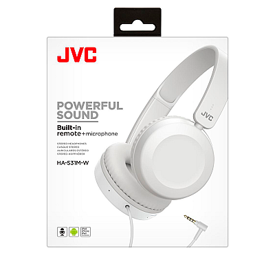 JVC HAS-31 WE Ενσύρματα ακουστικά πάνω από το αυτί με τηλεχειριστήριο και μικρόφωνο, λευκό
