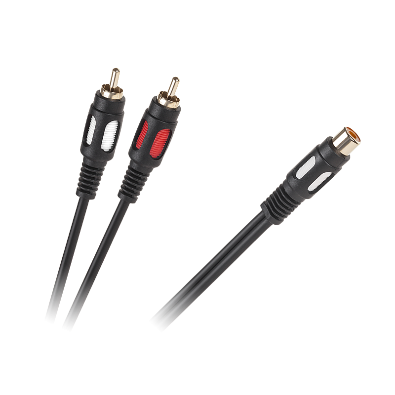 Καλώδιο 1 υποδοχή RCA - 2 βύσματα RCA 25 cm