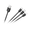 Καλώδιο σύνδεσης 3 σε 1, USB A - micro/C/lightning 1,2m