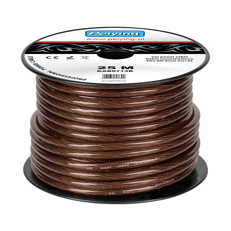 6Ga OD8mm καλώδιο αυτοκινήτου CU+AL 25m