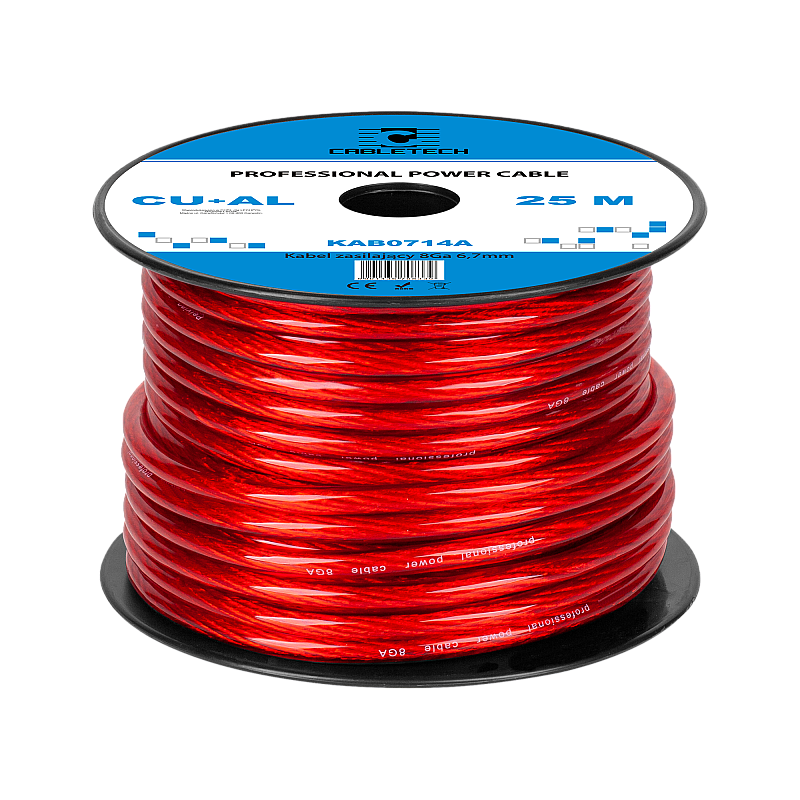 8Ga OD6,7mm καλώδιο αυτοκινήτου CU+AL 25μ