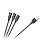 Kabel USB 3w1 microUSB, USB type C, Lightning 100 cm