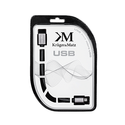 Καλώδιο USB - micro USB υποδοχή-βύσμα 1.0m Kruger&Matz