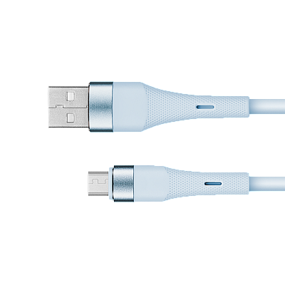 USB - καλώδιο microUSB 1 m μπλε σιλικόνης Kruger&Matz Basic