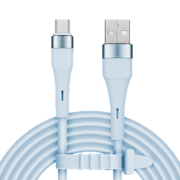 USB - καλώδιο microUSB 1 m μπλε σιλικόνης Kruger&Matz Basic