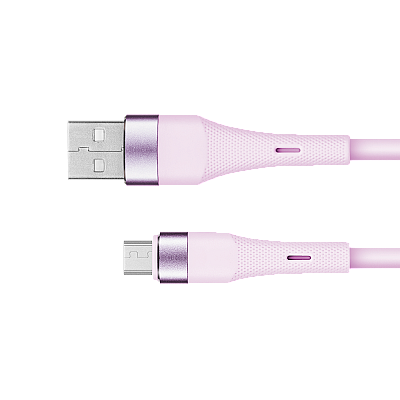 USB - καλώδιο microUSB 1 m σιλικόνης ροζ Kruger&Matz Basic