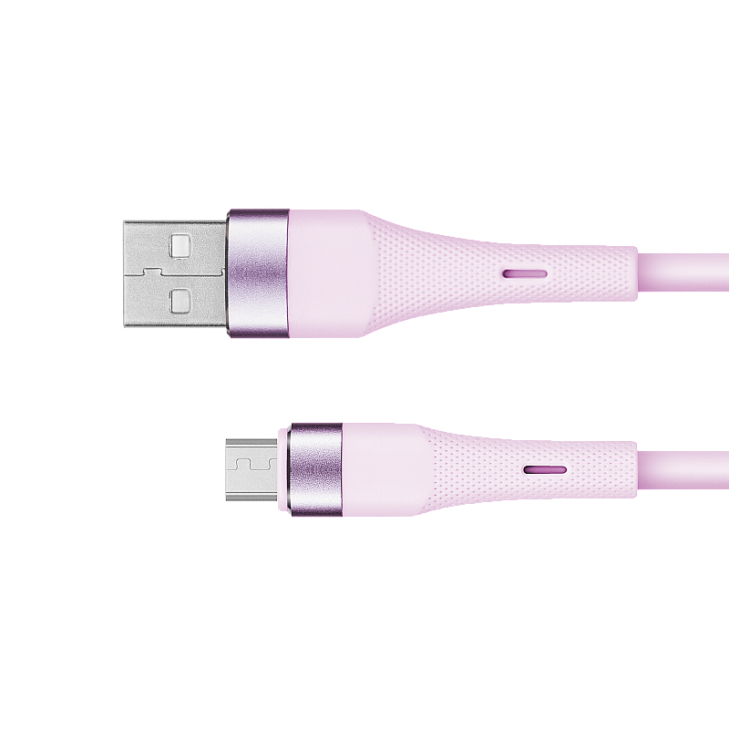 USB - καλώδιο microUSB 1 m σιλικόνης ροζ Kruger&Matz Basic