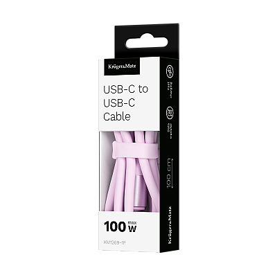 USB Type C - Καλώδιο USB Type C 100 W 1 m silicone pink Kruger&Matz Basic