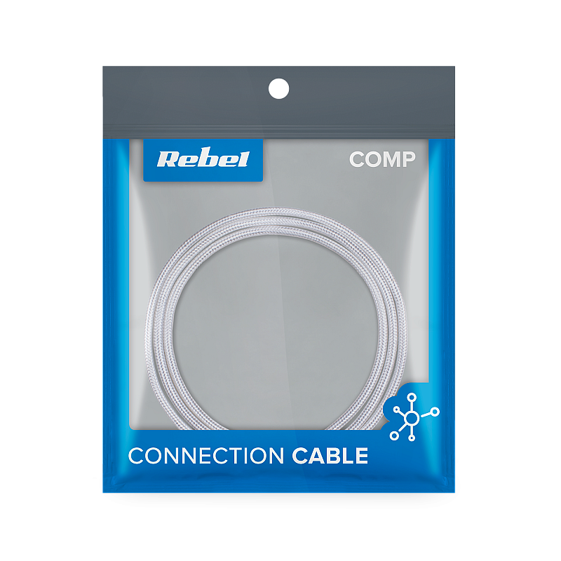 Καλώδιο USB - USB micro REBEL 100 cm λευκό