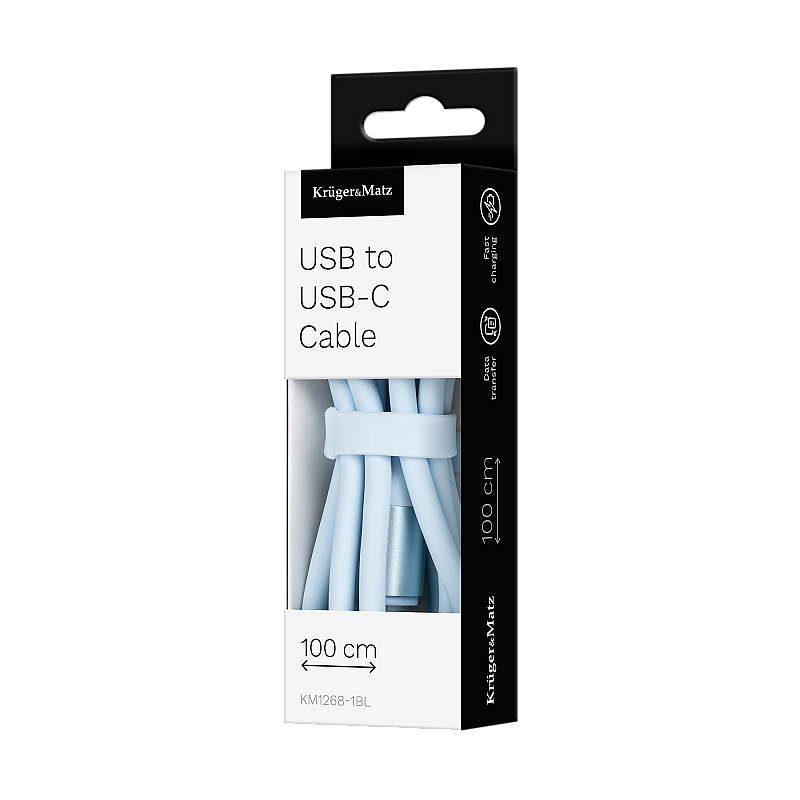 USB - Καλώδιο USB τύπου C 1 m μπλε σιλικόνης Kruger&Matz Basic