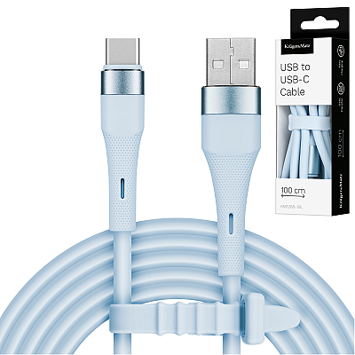 USB - Καλώδιο USB τύπου C 1 m μπλε σιλικόνης Kruger&Matz Basic