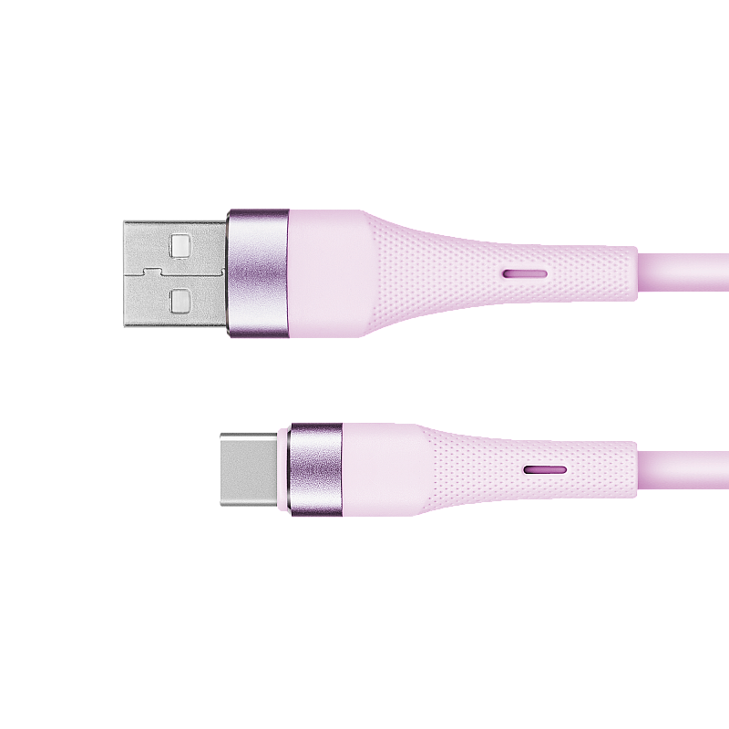 USB - Καλώδιο USB Type C 1 m ροζ σιλικόνης Kruger&Matz Basic