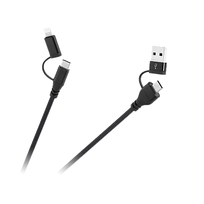 Καλώδιο USB βύσμα A/C - USB C/Βύσμα Lightning (2+2) 1μ