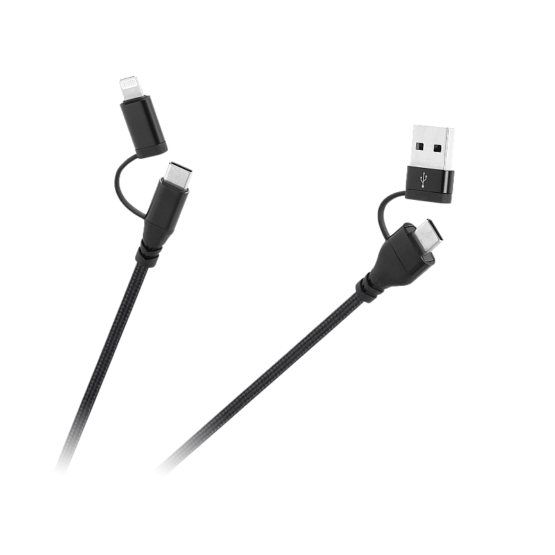 Καλώδιο USB βύσμα A/C - USB C/Βύσμα Lightning (2+2) 1μ