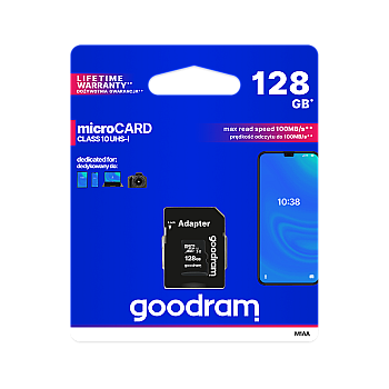 Κάρτα μνήμης microSD 128 GB UHS-I Goodram με προσαρμογέα