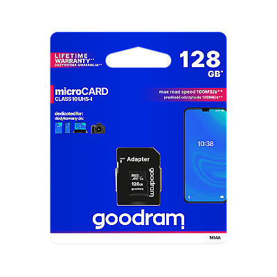 Κάρτα μνήμης microSD 128 GB UHS-I Goodram με προσαρμογέα
