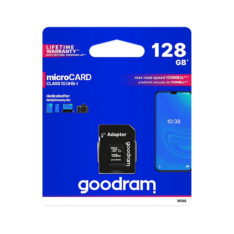 Κάρτα μνήμης microSD 128 GB UHS-I Goodram με προσαρμογέα
