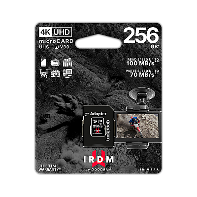 Κάρτα μνήμης microSD 256 GB UHS-I U3 Goodram με προσαρμογέα