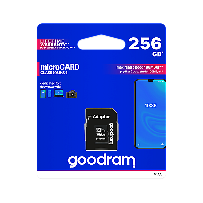 Κάρτα μνήμης microSD 256 GB UHS-I Goodram με προσαρμογέα
