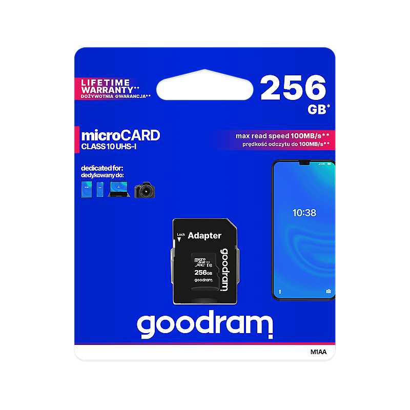 Κάρτα μνήμης microSD 256 GB UHS-I Goodram με προσαρμογέα