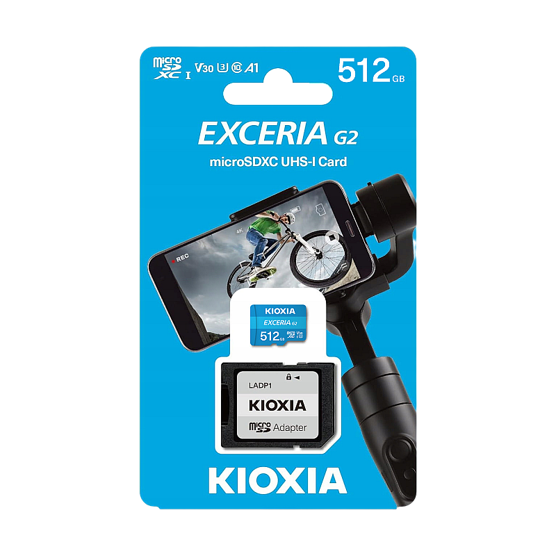 Κάρτα μνήμης microSD Kioxia 512GB UHS-I U1 με προσαρμογέα