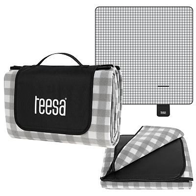 Κουβέρτα χαλάκι για πικνίκ με μόνωση 200x200 cm TEESA - γκρι πλέγμα