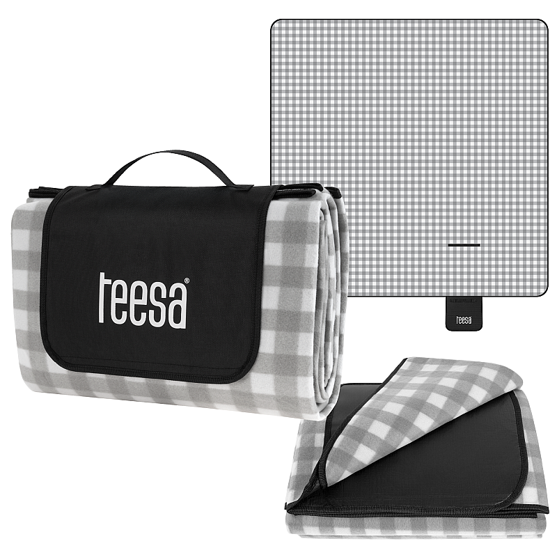 Κουβέρτα χαλάκι για πικνίκ με μόνωση 200x200 cm TEESA - γκρι πλέγμα
