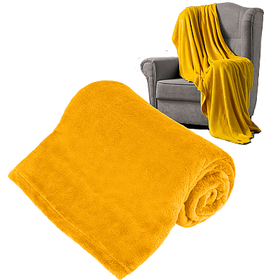Κουβέρτα fleece 150x200 cm TEESA - κίτρινη