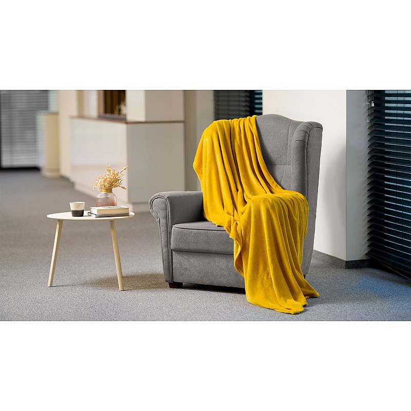Κουβέρτα fleece 150x200 cm TEESA - κίτρινη