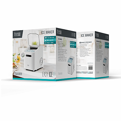 Παγομηχανή TEESA EASY ICE, πάγος 11 κιλών, 1 λίτρο, 110W, δύο μεγέθη κύβων, αυτοκαθαριζόμενη Παγομηχανή TEESA EASY ICE, πάγος 11 κιλών, 1 λίτρο, 110W, δύο μεγέθη κύβων, αυτοκαθαριζόμενη