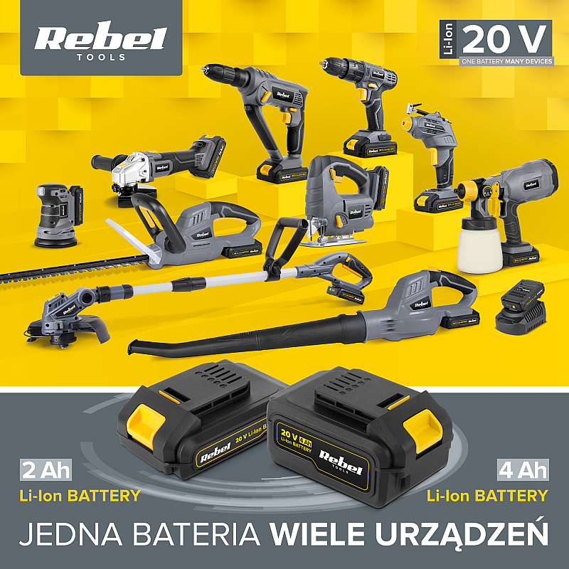 Φορτιστής μπαταρίας 20V 2Ah/4Ah Rebel Tools
