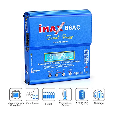 Φορτιστής εξισορρόπησης iMAX B6 80W E6168 Φορτιστής εξισορρόπησης iMAX B6 80W E6168