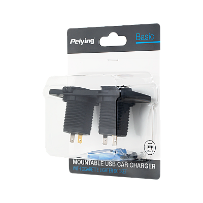 2xUSB 3100 mA φορτιστής αυτοκινήτου + υποδοχή αναπτήρα για τοποθέτηση