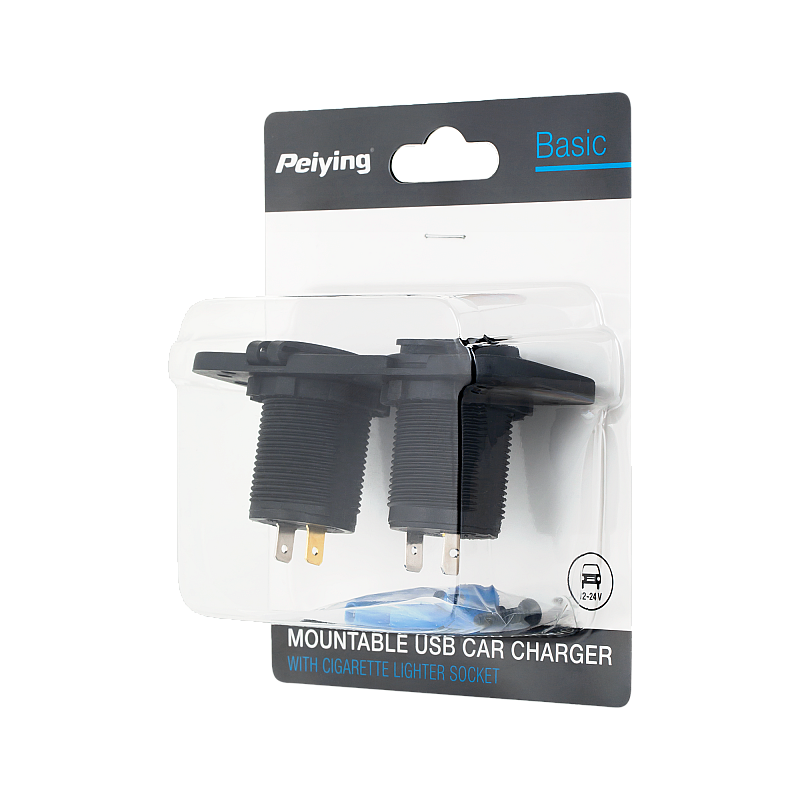 2xUSB 3100 mA φορτιστής αυτοκινήτου + υποδοχή αναπτήρα για τοποθέτηση