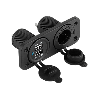 2xUSB 3100 mA φορτιστής αυτοκινήτου + υποδοχή αναπτήρα για τοποθέτηση