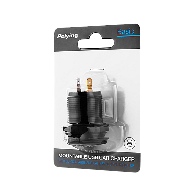 Φορτιστής αυτοκινήτου 2xUSB με λειτουργία Quick Charge και μετρητή τάσης