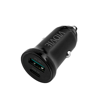 Φορτιστής αυτοκινήτου USB + USB Type-C 30W με PowerDelivery και QuickCharge