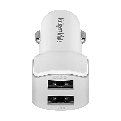 Φορτιστής αυτοκινήτου Kruger&Matz 2xUSB 3000 mA με λειτουργία Quick Charge 3.0