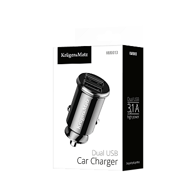 Φορτιστής αυτοκινήτου Kruger&Matz διπλός USB 3100 mA με λειτουργία Quick Charge 3.0